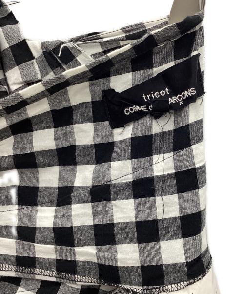 tricot COMME des GARCONS（トリココムデギャルソン）tricot COMME des GARCONS (トリココムデギャルソン) 切替ギンガムスカート ブラック×ホワイト サイズ:Mの古着・服飾アイテム