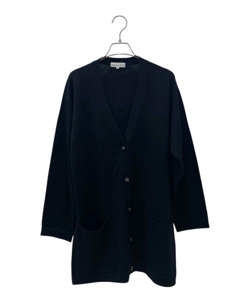 Christian Dior（クリスチャン ディオール）Christian Dior (クリスチャン ディオール) CDロゴボタン 薄手カーディガン ブラック サイズ:Mの古着・服飾アイテム