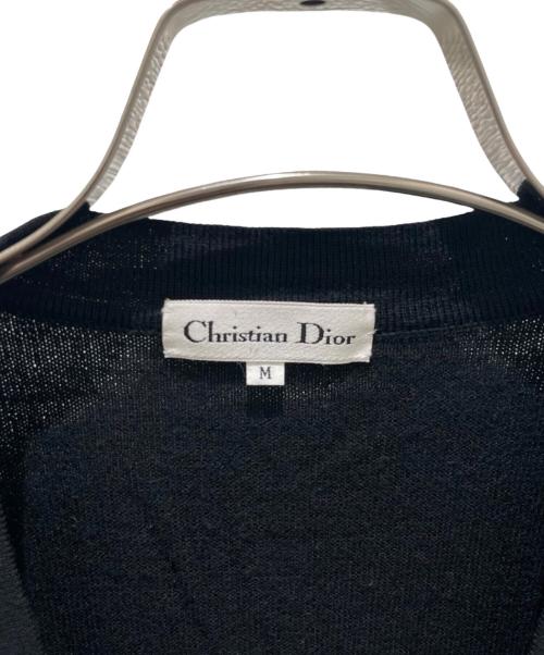 Christian Dior（クリスチャン ディオール）Christian Dior (クリスチャン ディオール) CDロゴボタン 薄手カーディガン ブラック サイズ:Mの古着・服飾アイテム
