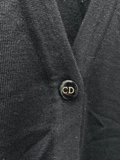 Christian Dior（クリスチャン ディオール）Christian Dior (クリスチャン ディオール) CDロゴボタン 薄手カーディガン ブラック サイズ:Mの古着・服飾アイテム