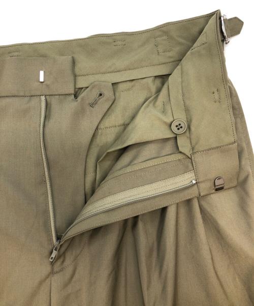 417 by EDIFICE（417 バイ エディフィス）417 by EDIFICE (417 バイ エディフィス) TRツイル 2タックパンツ カーキ サイズ:Lの古着・服飾アイテム