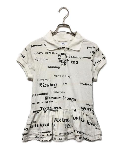 PRAYING（プレイング）Praying (プレイング) World Is Love Womens Polo ホワイト サイズ:SIZE Mの古着・服飾アイテム