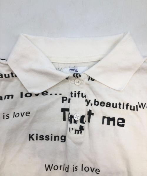PRAYING（プレイング）Praying (プレイング) World Is Love Womens Polo ホワイト サイズ:SIZE Mの古着・服飾アイテム