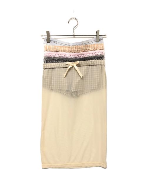PRAYING（プレイング）Praying (プレイング) Boxer Sheer Skirt ベージュ サイズ:SIZE Sの古着・服飾アイテム