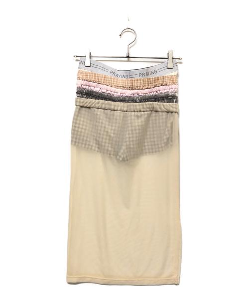 PRAYING（プレイング）Praying (プレイング) Boxer Sheer Skirt ベージュ サイズ:SIZE Sの古着・服飾アイテム