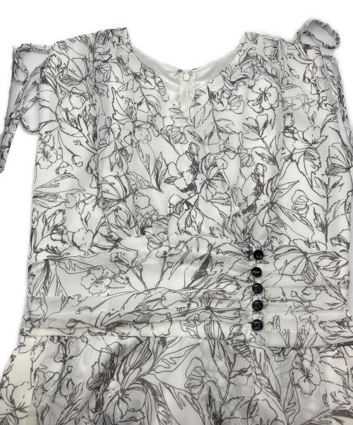 Rene（ルネ）Rene (ルネ) ノースリーブジャガードフラワーワンピース　6536340 ブラック×ラベンダー サイズ:36の古着・服飾アイテム