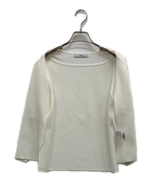 Rene（ルネ）Rene (ルネ) パフスリーブパールジップカーディガン ホワイト サイズ:SIZE36の古着・服飾アイテム