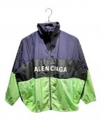 BALENCIAGAバレンシアガ）の古着「ロゴナイロンジャケット/528638」｜ネイビー