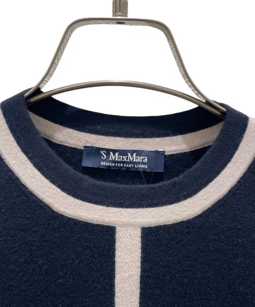 'S Max Mara（エスマックスマーラ）'S Max Mara (エスマックスマーラ) ウールカシミヤニットワンピース ネイビー サイズ:Sの古着・服飾アイテム