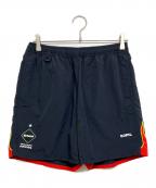 F.C.R.B.エフシーレアルブリストル）の古着「FIRE FLAME SHORTS」｜ブラック×レッド