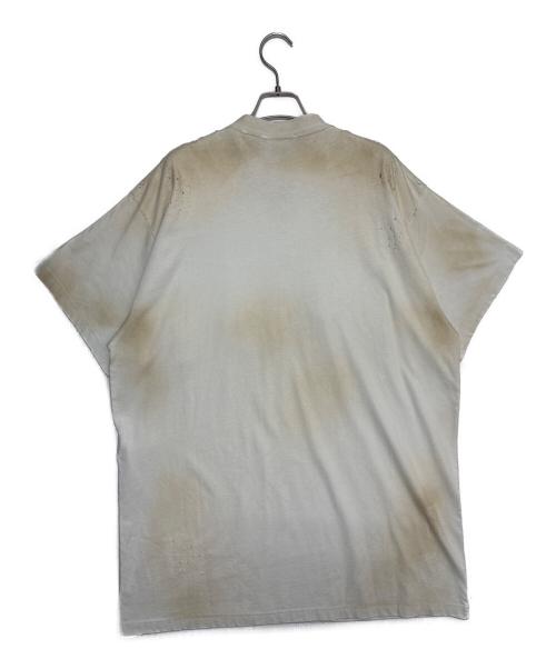BALENCIAGA（バレンシアガ）BALENCIAGA (バレンシアガ) クラッシュダスト加工ワッペンTシャツ ライトグレー サイズ:1の古着・服飾アイテム