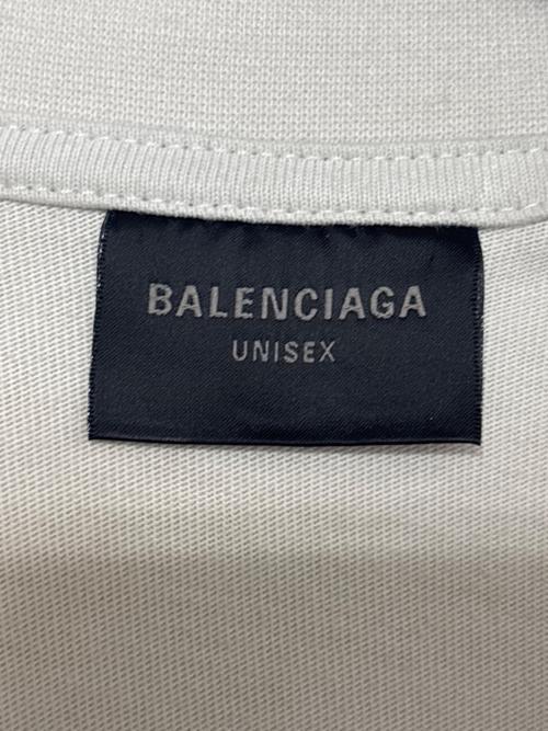 BALENCIAGA（バレンシアガ）BALENCIAGA (バレンシアガ) クラッシュダスト加工ワッペンTシャツ ライトグレー サイズ:1の古着・服飾アイテム