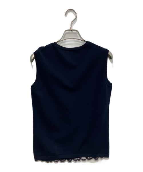 EPOCA（エポカ）EPOCA (エポカ) ノースリーブフロントレースニット　M5N20-236-28 ネイビー サイズ:40の古着・服飾アイテム