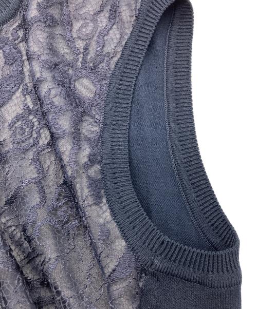 EPOCA（エポカ）EPOCA (エポカ) ノースリーブフロントレースニット　M5N20-236-28 ネイビー サイズ:40の古着・服飾アイテム