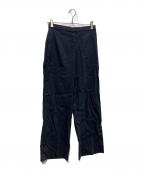 theoryセオリー）の古着「Eco Crunch Wash Wide Pull On パンツ　01-3106414」｜ネイビー