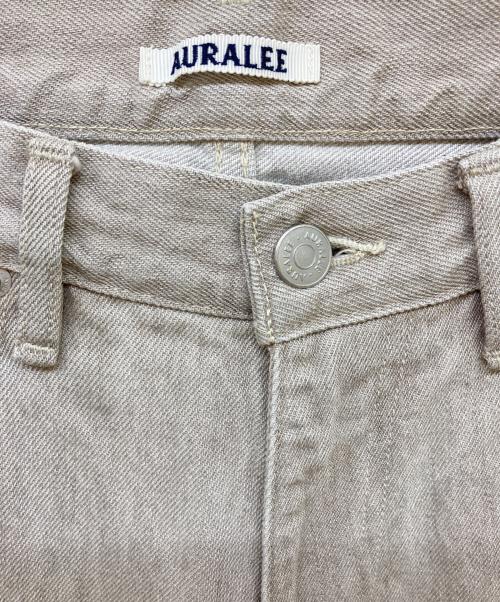 AURALEE（オーラリー）AURALEE (オーラリー) FADED HARD TWIST BROWN DENIM WIDE PANTS ベージュ サイズ:32の古着・服飾アイテム