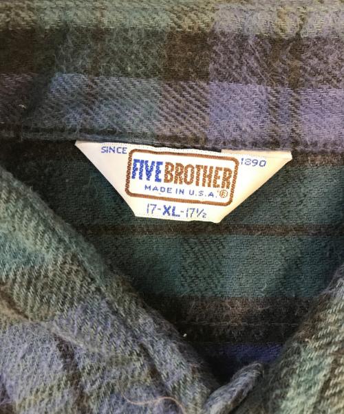 FIVE BROTHER（ファイブブラザー）FIVE BROTHER (ファイブブラザー) ヘビーネルシャツ ブルー サイズ:XLの古着・服飾アイテム