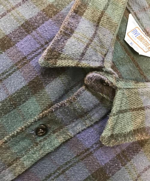 FIVE BROTHER（ファイブブラザー）FIVE BROTHER (ファイブブラザー) ヘビーネルシャツ ブルー サイズ:XLの古着・服飾アイテム