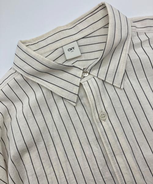 OVY（オヴィー）OVY (オヴィー) Cotton Linen Stripe Relax Shirts　059 アイボリー サイズ:XLの古着・服飾アイテム