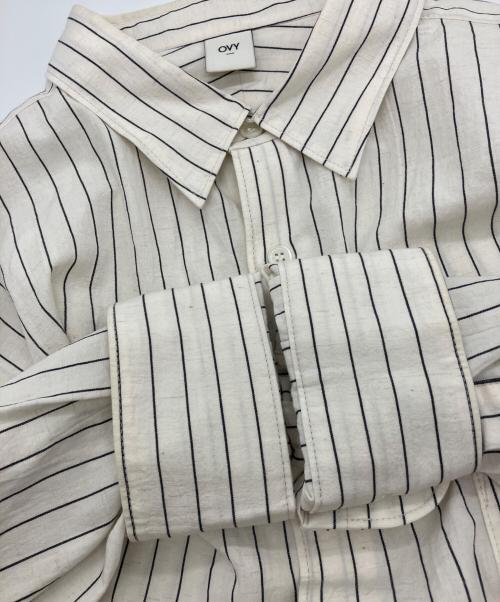 OVY（オヴィー）OVY (オヴィー) Cotton Linen Stripe Relax Shirts　059 アイボリー サイズ:XLの古着・服飾アイテム