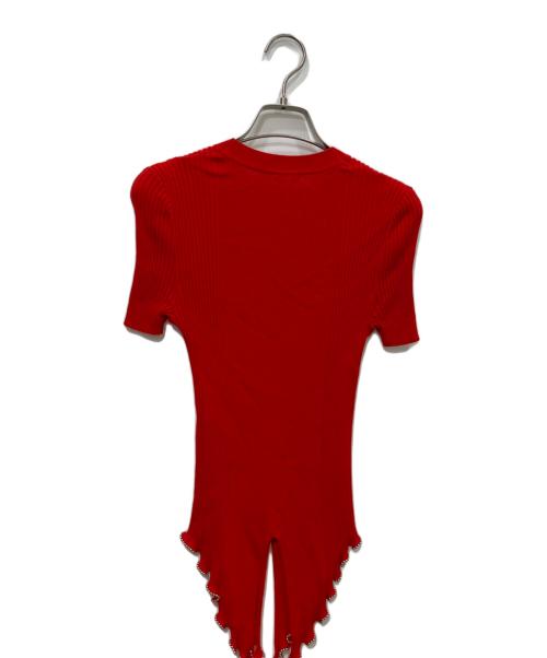 ALEXANDER WANG（アレキサンダー・ワン）ALEXANDER WANG (アレキサンダー・ワン) Ballchain Split Hem T-Shirt レッド サイズ:Sの古着・服飾アイテム