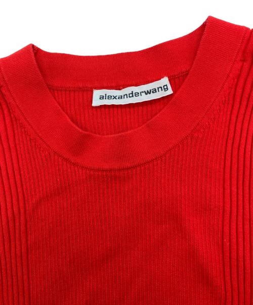 ALEXANDER WANG（アレキサンダー・ワン）ALEXANDER WANG (アレキサンダー・ワン) Ballchain Split Hem T-Shirt レッド サイズ:Sの古着・服飾アイテム