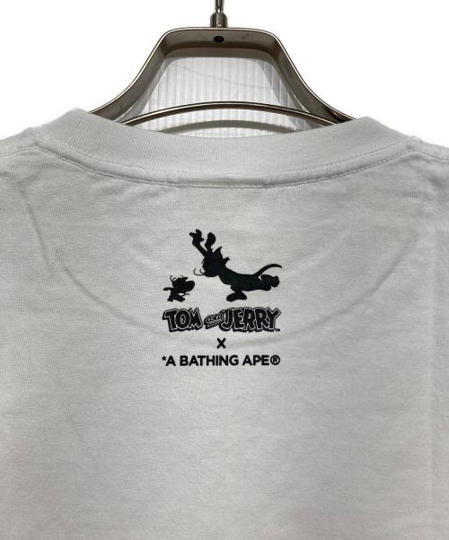 A BATHING APE（アベイシングエイプ）A BATHING APE (アベイシングエイプ) TOM and JERRY (トム アンド ジェリー) コラボプリントTシャツ ホワイト サイズ:Lの古着・服飾アイテム