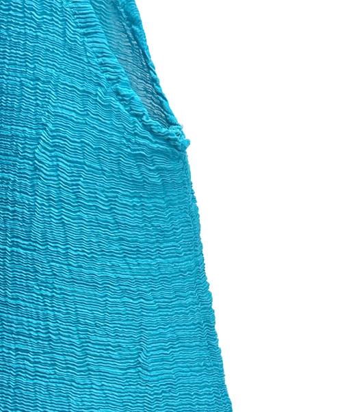 me ISSEY MIYAKE（ミーイッセイ ミヤケ）me ISSEY MIYAKE (ミーイッセイ ミヤケ) ノースリーブ プリーツブラウス ブルー サイズ:FREEの古着・服飾アイテム