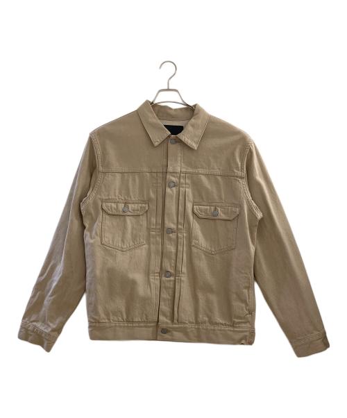 MOMOTARO JEANS（桃太郎ジーンズ）MOMOTARO JEANS (桃太郎ジーンズ) Kaki-Shibu Dyed Denim Double Pocket Jacket ベージュ サイズ:XLの古着・服飾アイテム
