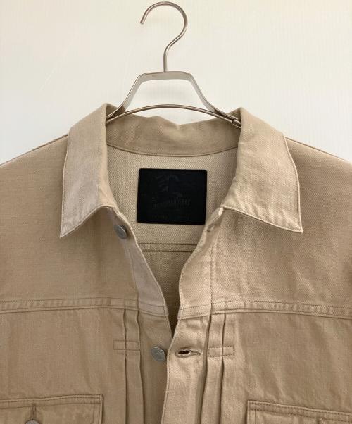 MOMOTARO JEANS（桃太郎ジーンズ）MOMOTARO JEANS (桃太郎ジーンズ) Kaki-Shibu Dyed Denim Double Pocket Jacket ベージュ サイズ:XLの古着・服飾アイテム