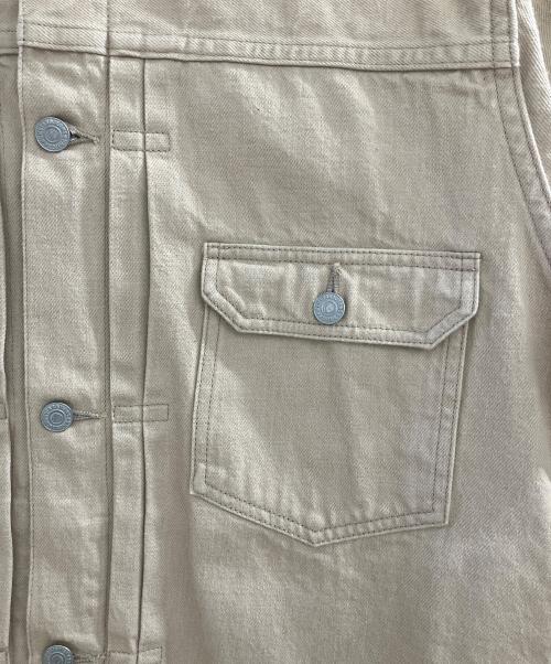 MOMOTARO JEANS（桃太郎ジーンズ）MOMOTARO JEANS (桃太郎ジーンズ) Kaki-Shibu Dyed Denim Double Pocket Jacket ベージュ サイズ:XLの古着・服飾アイテム