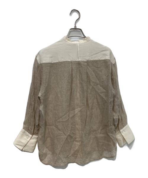 BEIGE（ベイジ）BEIGE (ベイジ) MATHIEU バンドカラーシャツ ブラウン サイズ:32 未使用品の古着・服飾アイテム