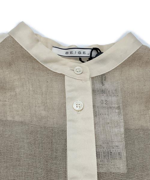 BEIGE（ベイジ）BEIGE (ベイジ) MATHIEU バンドカラーシャツ ブラウン サイズ:32 未使用品の古着・服飾アイテム