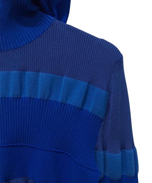 Acne studios（アクネ ストゥディオズ）Acne studios (アクネ ストゥディオズ) ミックスリブ ハイネックフーディ ブルー サイズ:Mの古着・服飾アイテム