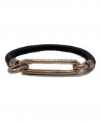 GARNIガルニ）の古着「Pipe Leather Bracelet」｜ブラック