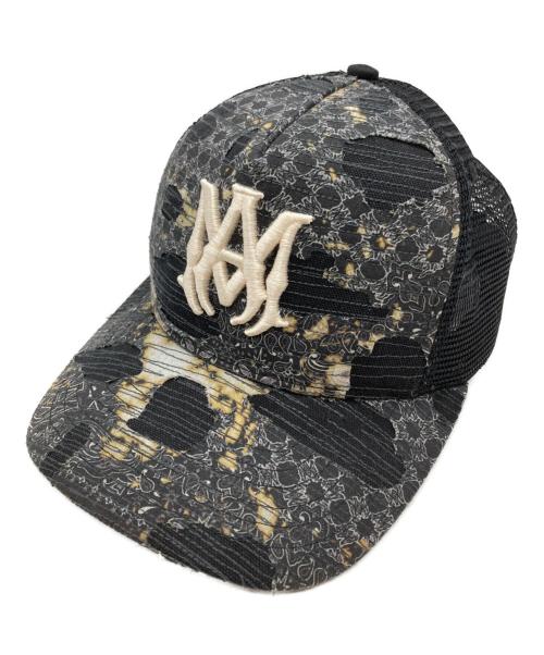 AMIRI（アミリ）AMIRI (アミリ) BANDANA REPAIR TRUCKER HAT CAP/バンダナ リペア トラッカー ハット キャップ ブラックの古着・服飾アイテム