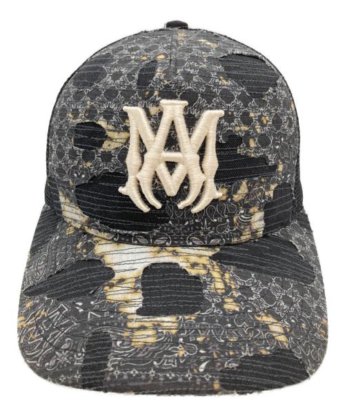 AMIRI（アミリ）AMIRI (アミリ) BANDANA REPAIR TRUCKER HAT CAP/バンダナ リペア トラッカー ハット キャップ ブラックの古着・服飾アイテム