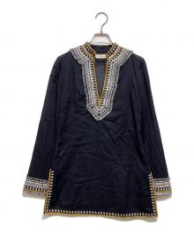 TORY BURCH（トリーバーチ）の古着「刺繍カフタンブラウス」｜ネイビー