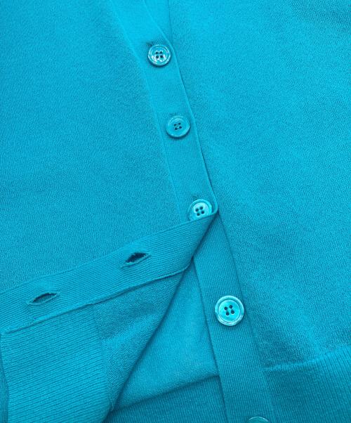 UNFILO（アンフィーロ）UNFILO (アンフィーロ) シアーフォルムニット キーネックカーディガン  26SS ブルー サイズ:Sの古着・服飾アイテム