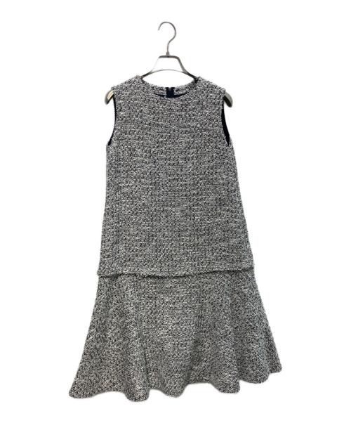 FOXEY（フォクシー）FOXEY (フォクシー) ノースリーブツイードワンピース　40546-S00A105L ブラック サイズ:38の古着・服飾アイテム