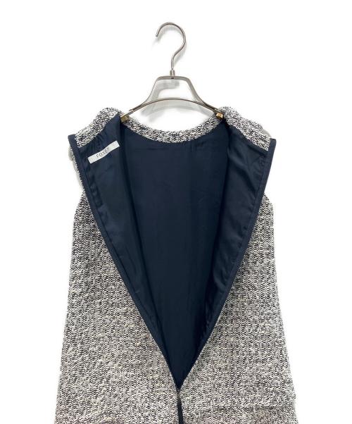 FOXEY（フォクシー）FOXEY (フォクシー) ノースリーブツイードワンピース　40546-S00A105L ブラック サイズ:38の古着・服飾アイテム
