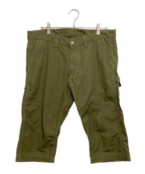 MOMOTARO JEANS（桃太郎ジーンズ）MOMOTARO JEANS (桃太郎ジーンズ) 出陣ダック・ペインタークロップドパンツ グリーン サイズ:W36の古着・服飾アイテム