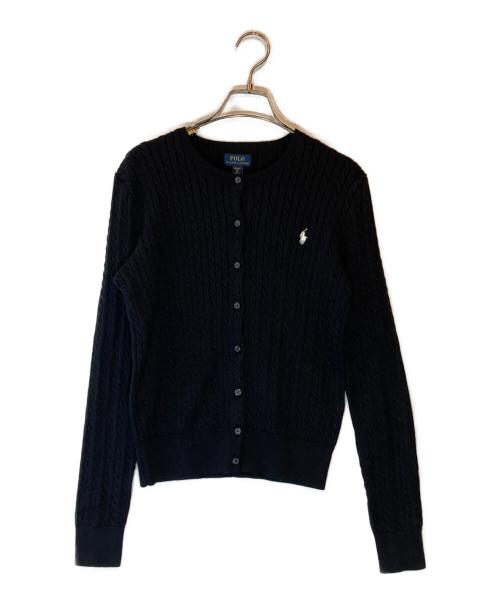 POLO RALPH LAUREN（ポロ・ラルフローレン）POLO RALPH LAUREN (ポロ・ラルフローレン) ケーブルニットカーディガン ブラック サイズ:XL 未使用品の古着・服飾アイテム