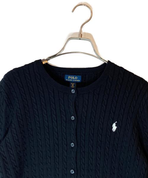 POLO RALPH LAUREN（ポロ・ラルフローレン）POLO RALPH LAUREN (ポロ・ラルフローレン) ケーブルニットカーディガン ブラック サイズ:XL 未使用品の古着・服飾アイテム