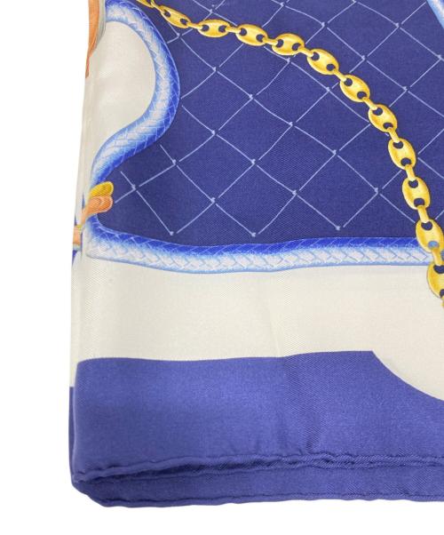 Cartier（カルティエ）Cartier (カルティエ) スカーフ/マストライン ネイビー×ホワイトの古着・服飾アイテム