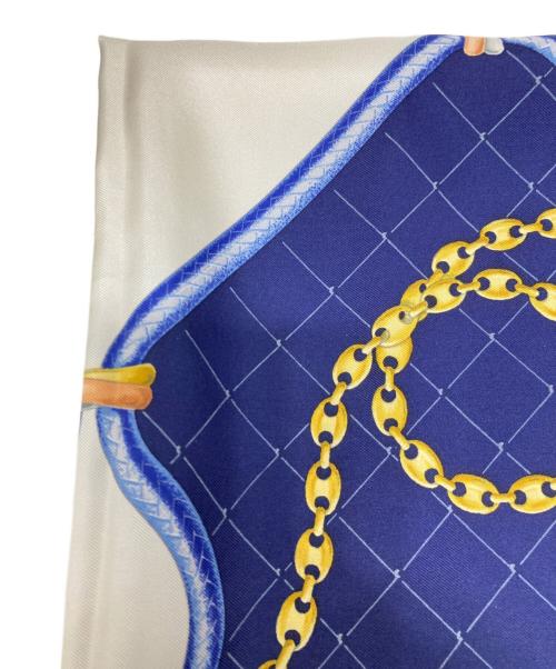 Cartier（カルティエ）Cartier (カルティエ) スカーフ/マストライン ネイビー×ホワイトの古着・服飾アイテム