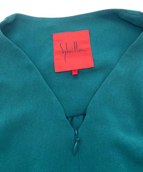 Sybilla（シビラ）Sybilla (シビラ) タッキングデザインドレス グリーン サイズ:Lの古着・服飾アイテム