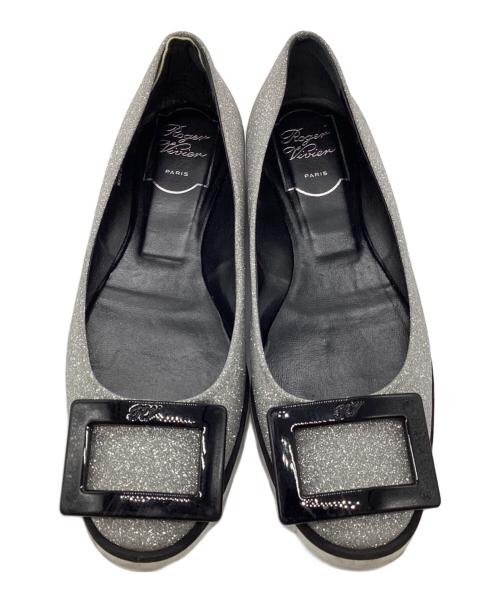 Roger Vivier（ロジェ ヴィヴィエ）Roger Vivier (ロジェ ヴィヴィエ) グリッター バレエパンプス シルバー サイズ:36.5の古着・服飾アイテム