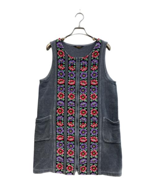 FEILER（フェイラー）FEILER (フェイラー) シュニール織花柄刺繍ジレ グレー サイズ:Freeの古着・服飾アイテム