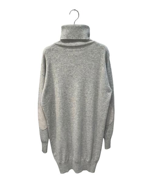 Maison Margiela（メゾンマルジェラ）Maison Margiela (メゾンマルジェラ) エルボーパッチ タートルネック ニットワンピース グレー サイズ:Lの古着・服飾アイテム